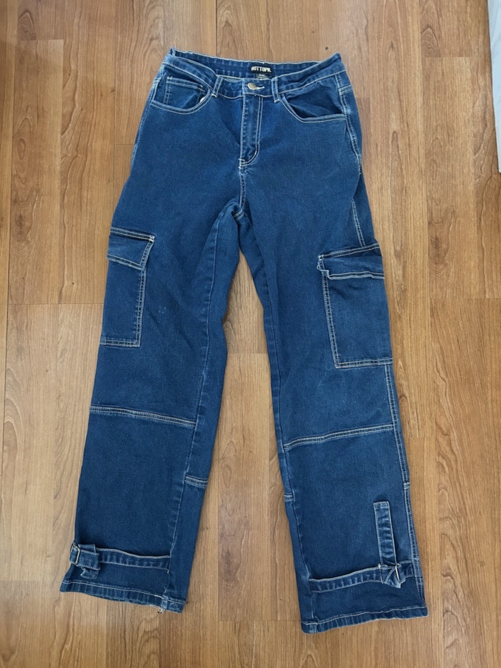 Hot Topic Carpenter Cargo Jeans Pants Men's 28x32 Contrast White Stitch Rave